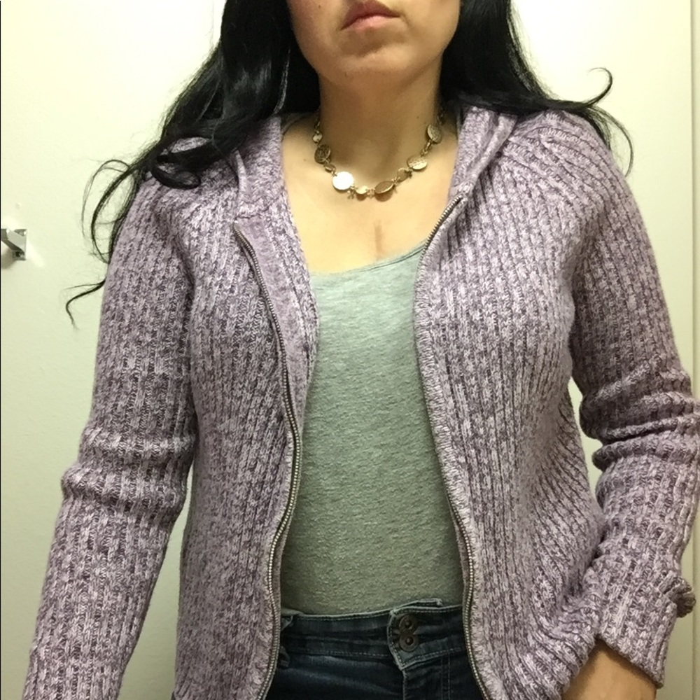Purple & White Cherokee Sweater - M